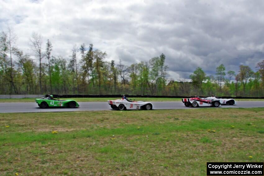 Lauren Dueck's, Craig Wheatley's, David Glodowski's and Greg Eick's Spec Racer Ford 3s