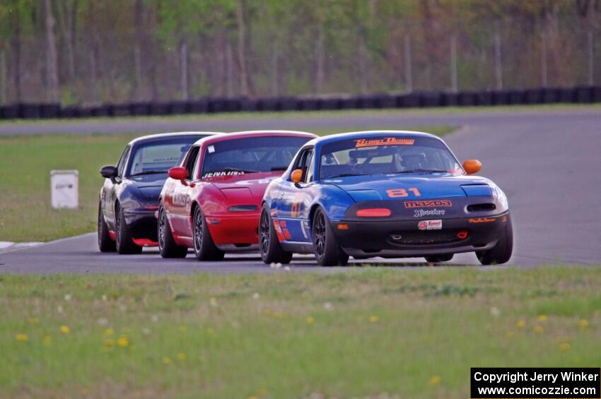 Gordon Kuhnley's, Andrew Jenkins' and Samantha Silver's Spec Miata Mazda Miatas