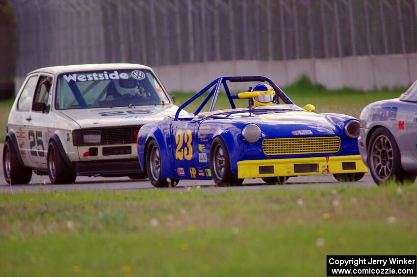 Bob Stream's H Production MG Midget and Jimmy Griggs' H Production VW Rabbit