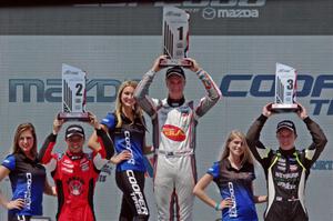 USF2000 Grand Prix of Road America Rd.8 podium 1) Anthony Martin, 2) Victor Franzoni and 3) Parker Thompson