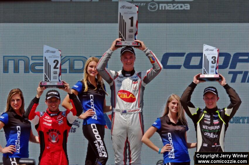 USF2000 Grand Prix of Road America Rd.8 podium 1) Anthony Martin, 2) Victor Franzoni and 3) Parker Thompson