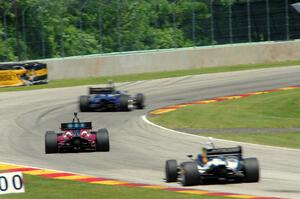 Ed Jones, Santiago Urrutia and Kyle Kaiser, all in Dallara IL-15s.