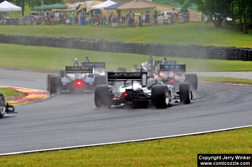 Dean Stoneman, André Negrão, Ed Jones, Santiago Urrutia and Kyle Kaiser, all in Dallara IL-15s.