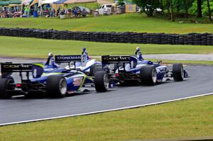 Dean Stoneman, Ed Jones and Félix Serrallés, all in Dallara IL-15s.