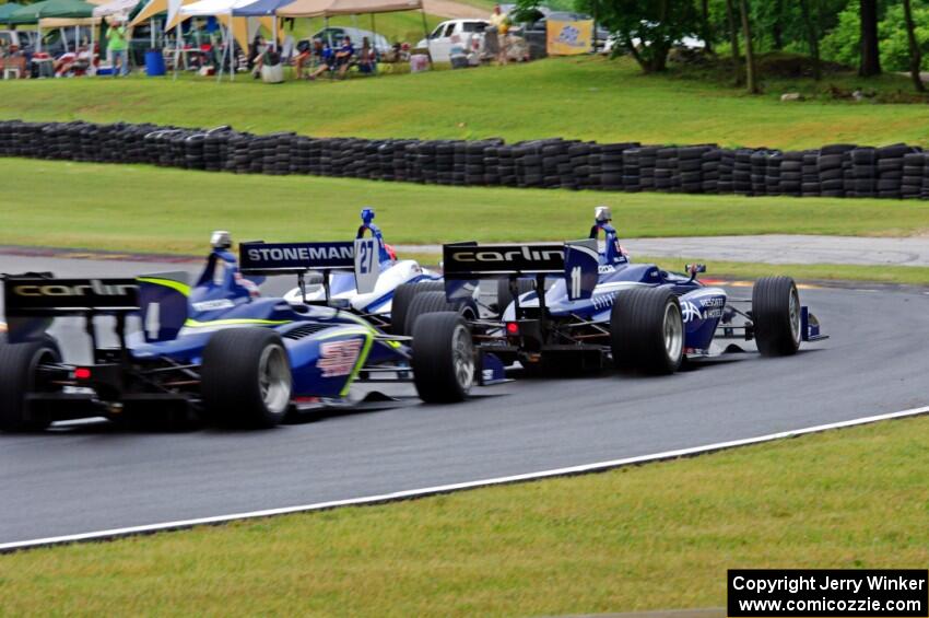 Dean Stoneman, Ed Jones and Félix Serrallés, all in Dallara IL-15s.