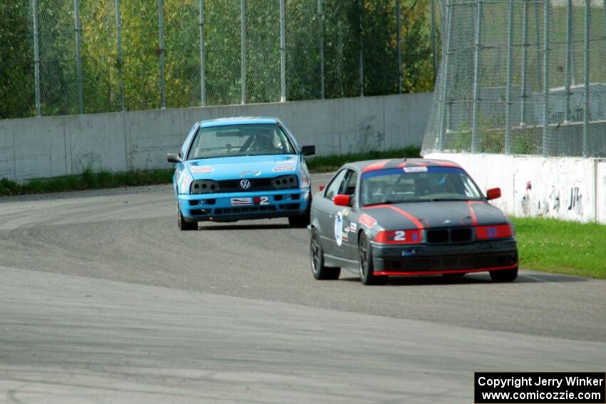 North Loop Motorsports BMW 323is and Blue Sky Racing VW Golf