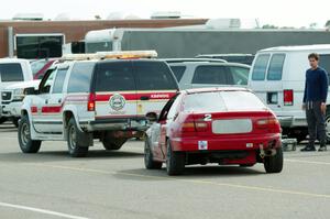 Fujin Racing Honda Civic gets a tow back to the paddock.