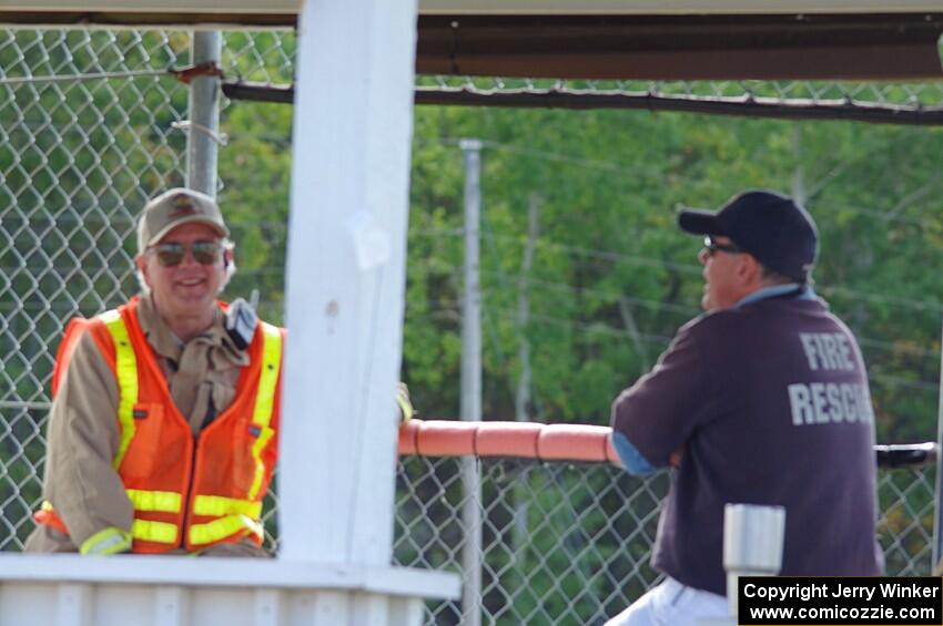 Paul Ahles and Dale Hammons working the station at corner 6.