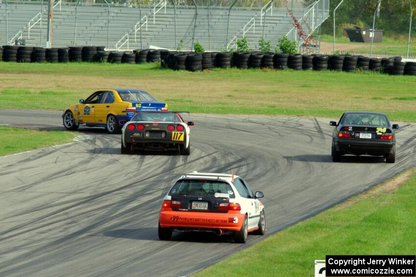 In the Red 2 BMW 325is, Braunschweig Chevy Corvette, Noobman Racing BMW 325is and Flatline Performance Honda Civic