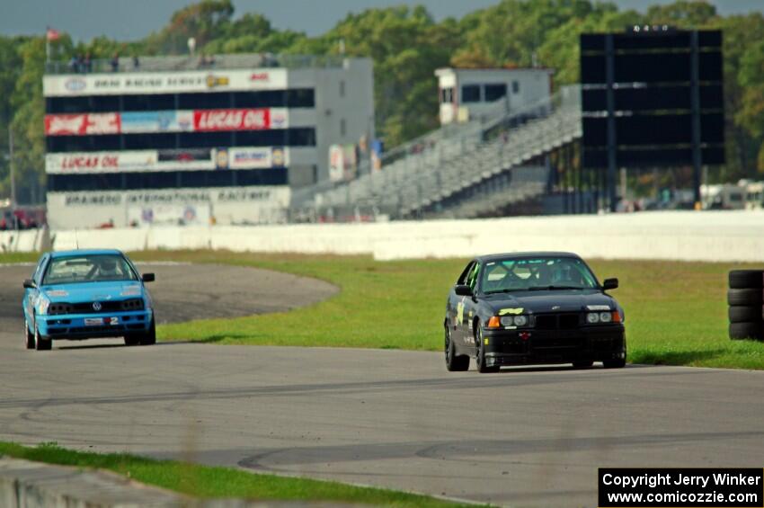 Noobman Racing BMW 325is and Blue Sky Racing VW Golf