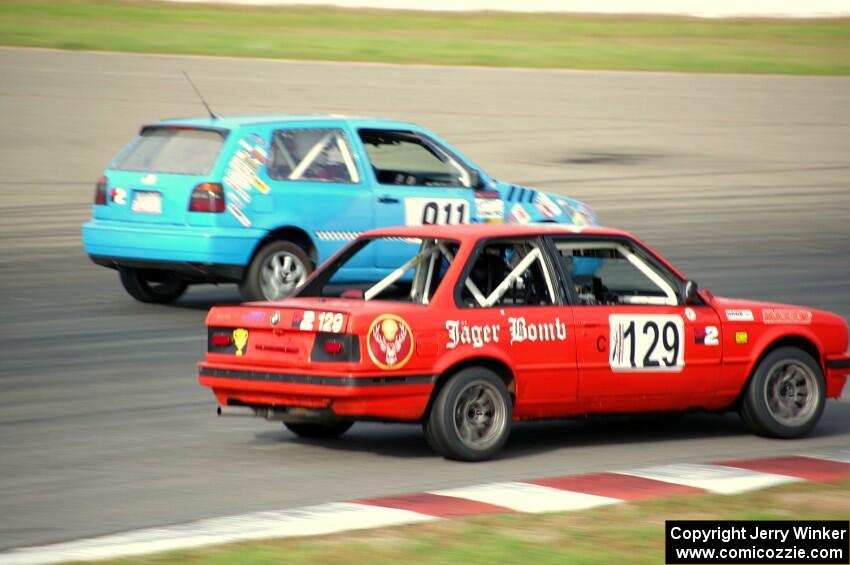 E30 Bombers BMW 325i and Blue Sky Racing VW Golf