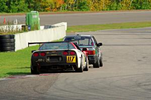 Braunschweig Chevy Corvette chases SD Faces BMW 325is