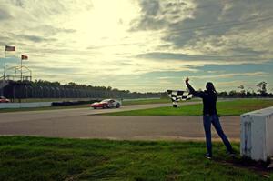 Braunschweig Chevy Corvette takes the checkered flag.