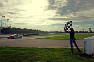 Braunschweig Chevy Corvette takes the checkered flag.