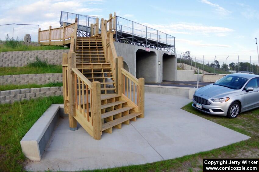 The brand new staircase that leads from the viewing area at the bridge to the paddock area.