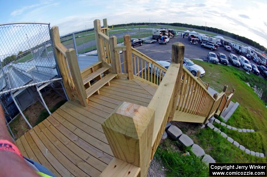 The brand new staircase that leads from the viewing area at the bridge to the paddock area.