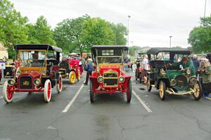 Brian Heyd's 1908 Cadillac, Jeff Schreiner's 1908 Maxwell and Dean Dorholt's 1907 Franklin
