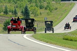 Brian Heyd's 1907 Cadillac, Mike Maloney's 1906 REO, John Pole's 1910 Buick and