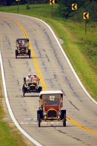Steve Meixner's 1910 Buick, Dave Mickelson's 1911 Maxwell and John Pole's 1910 Buick