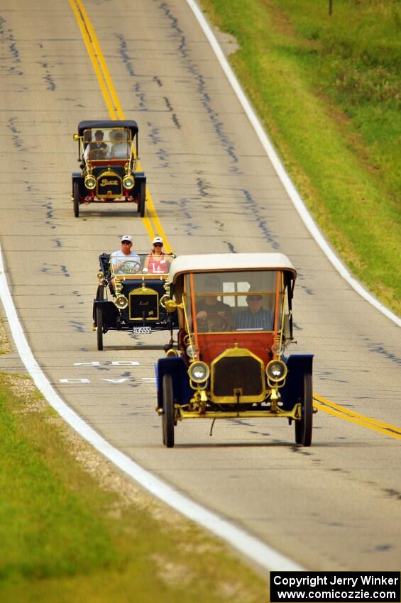 Steve Meixner's 1910 Buick, Dave Mickelson's 1911 Maxwell and John Pole's 1910 Buick