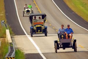 Tim Kelly's 1904 Ford, Jeffrey Kelly's 1907 Ford and Ron Gardas, Jr.'s 1908 Buick