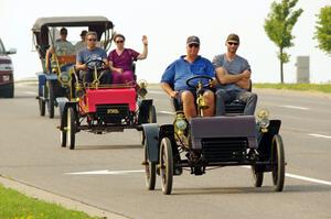 Tim Kelly's 1904 Ford, Ross McTavish's 1903 Ford and Jeffrey Kelly's 1907 Ford