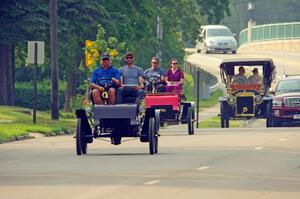 Tim Kelly's 1904 Ford, Ross McTavish's 1903 Ford and Jeffrey Kelly's 1907 Ford
