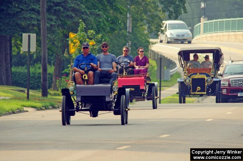Tim Kelly's 1904 Ford, Ross McTavish's 1903 Ford and Jeff Kelly's 1907 Ford