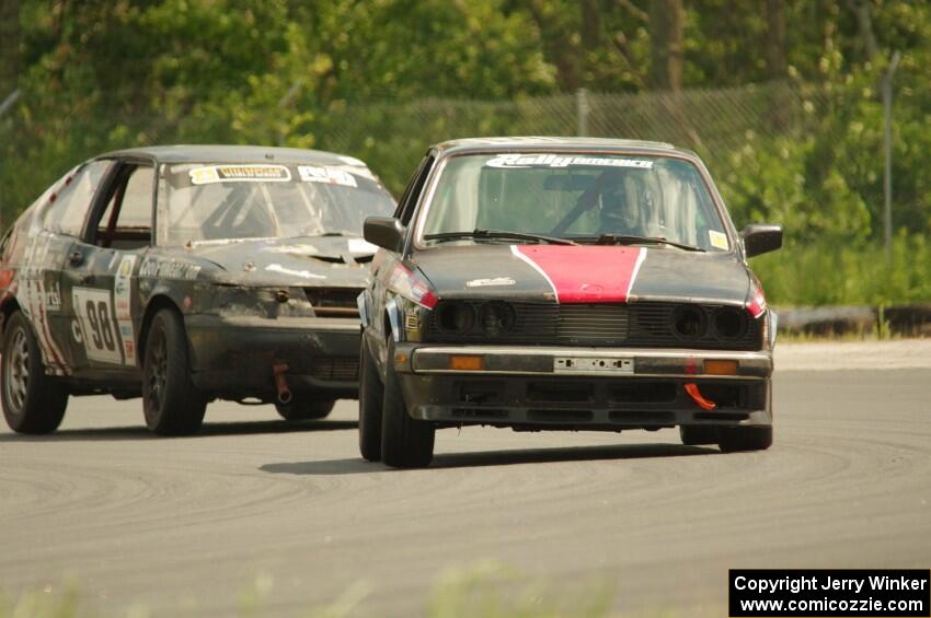 Locked Out Racing BMW 325is and rbankracing.com SAAB 9-3