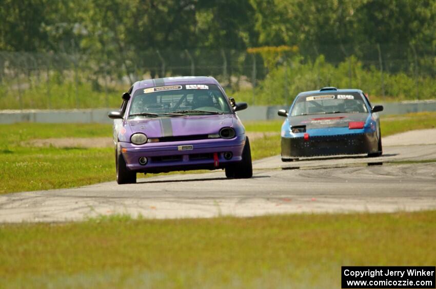 Plum Crazy Plymouth Neon and Sons of Irony Motorsports Nissan 240SX