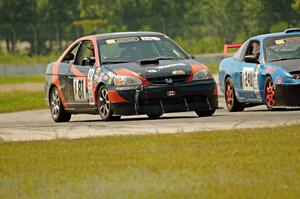 Sons of Irony Motorsports Nissan 240SX passes 8 Ball Racing Honda Civic
