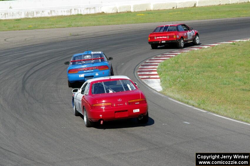 Dead Pedal Racing Maserati Biturbo, Sons of Irony Motorsports Nissan 240SX and Nine Four Motorsports Lexus SC300