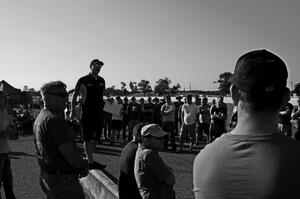 Sunday morning's drivers meeting.
