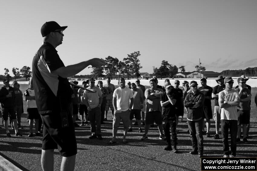 Sunday morning's drivers meeting.