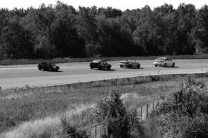 Behind the pace car: NNM Motorsports Dodge Neon, rbankracing.com SAAB 9-3 and Just in Time Toyota MR2