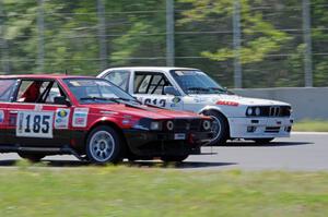 Dead Pedal Racing Maserati Biturbo passes Alt Deutsche Autowerks BMW 325e