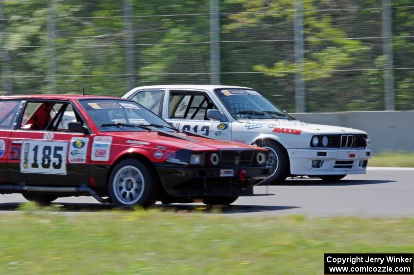 Dead Pedal Racing Maserati Biturbo passes Alt Deutsche Autowerks BMW 325e