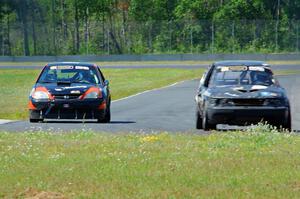 rbankracing.com SAAB 9-3 passes 8 Ball Racing Honda Civic