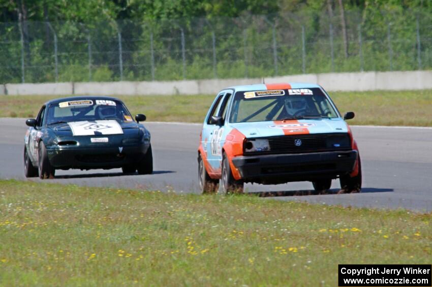 Team Kaput VW Golf and Transcendental Racing Mazda Miata