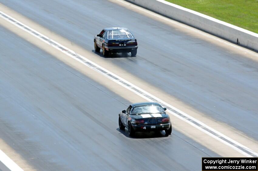 Team Motorcrap Ford Mustang and Transcendental Racing Mazda Miata