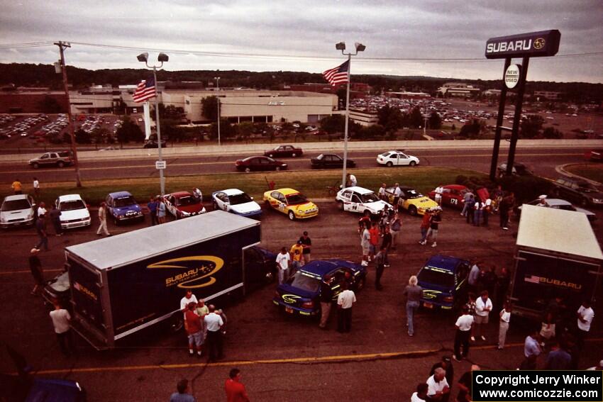 An overall view of Rallyfest from atop Morrie's Subaru.