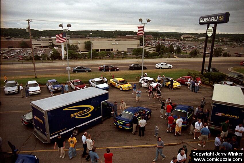 An overall view of Rallyfest from atop Morrie's Subaru.