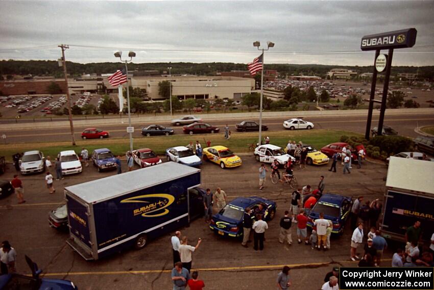 An overall view of Rallyfest from atop Morrie's Subaru.