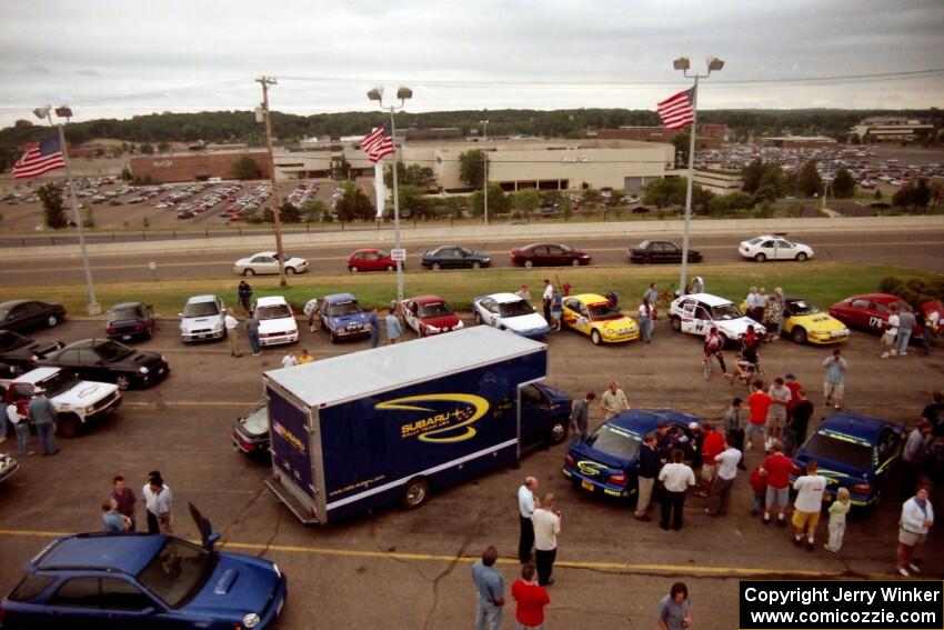 An overall view of Rallyfest from atop Morrie's Subaru.