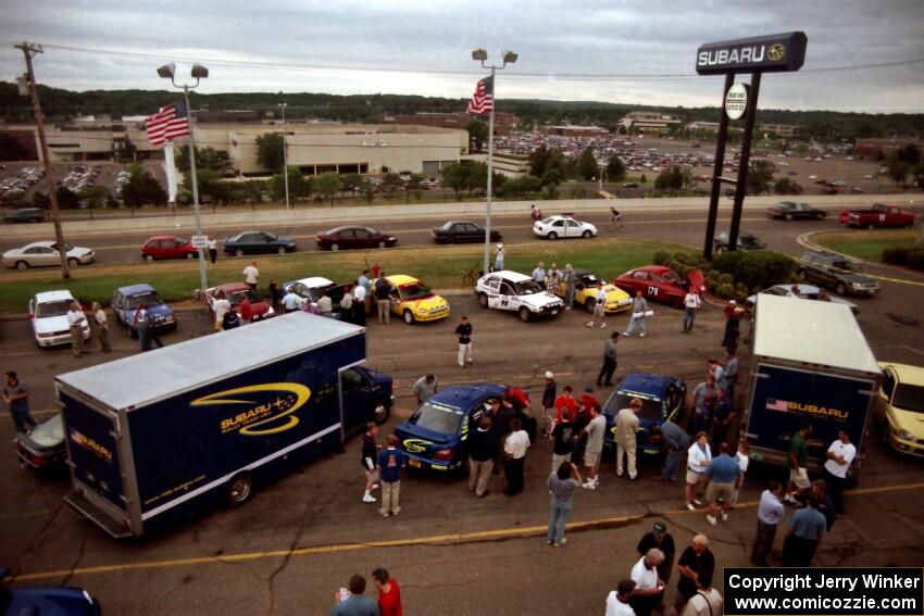 An overall view of Rallyfest from atop Morrie's Subaru.