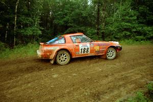 Andrew Havas / John Allen Mazda RX-7 comes out of a 90-right on SS2 (Stump Lake).