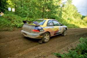 Jonathan Ryther / Janice Damitio Subaru Impreza 2.5RS comes out of a 90-right on SS2 (Stump Lake).