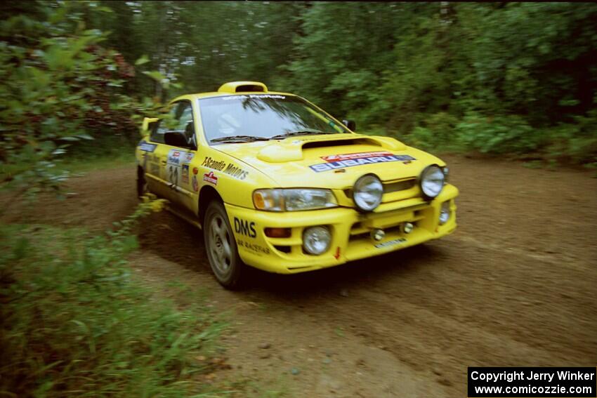 Paul Eklund / Scott Huhn Subaru Impreza comes into a 90-right on SS2 (Stump Lake).