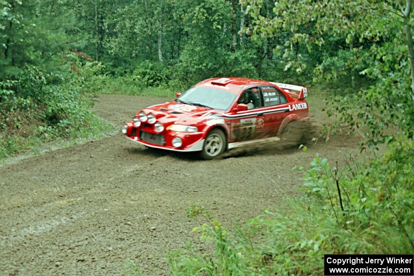 Rhys Millen / Josh Jacquot Mitsubishi Lancer Evo 6.5 comes out of a 90-right on SS2 (Stump Lake).