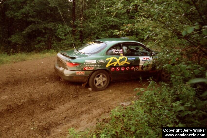 Tad Ohtake / Martin Dapot Ford Escort ZX2 comes out of a 90-right on SS2 (Stump Lake).